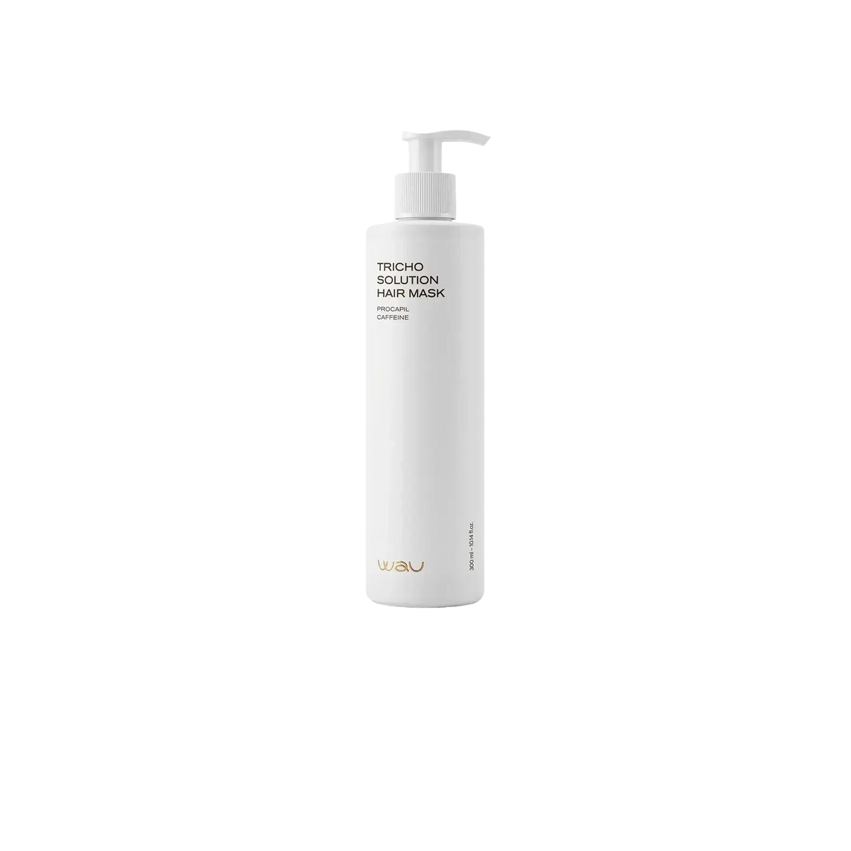 Tricho Solution Hair Mask bottle designed for hair growth mask, featuring a pump dispenser and sleek white packaging.
